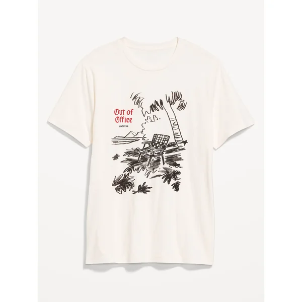 Crew-Neck Graphic T-Shirt - SEA SALT CARAMEL