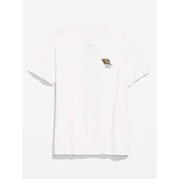 Crew-Neck Graphic T-Shirt - White Beach