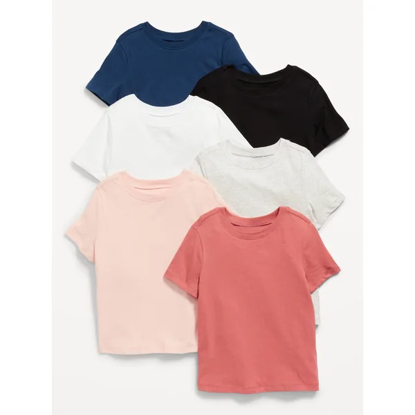 Crew-Neck T-Shirt 6-Pack for Toddler Boys - Solid Pack