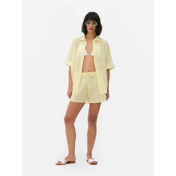 Crinkle Beach Shirt - Yellow