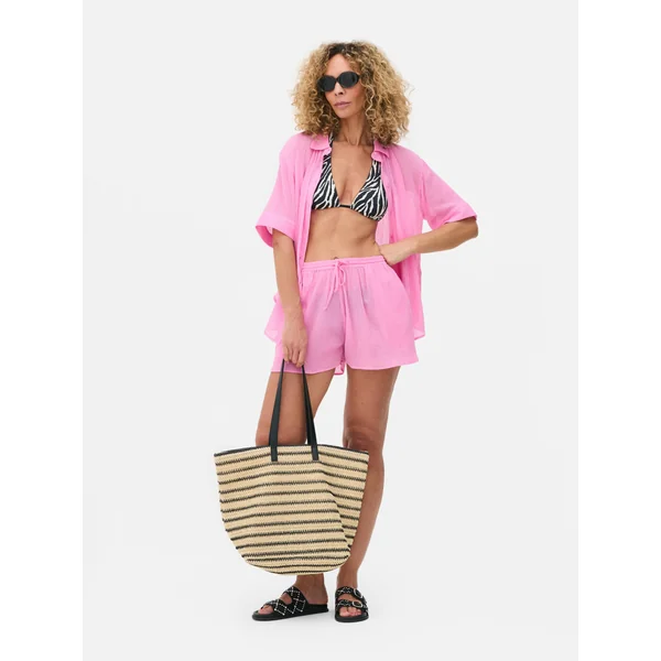 Crinkle Beach Shorts - Pink