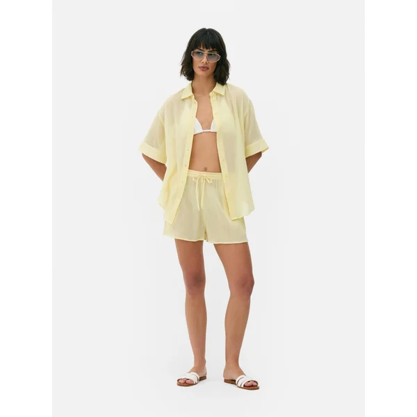 Crinkle Beach Shorts - Yellow