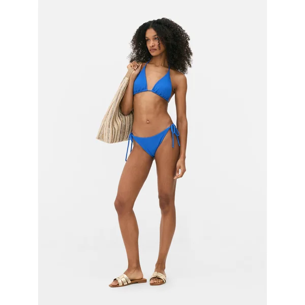 Crinkle Side-Tie Bikini Bottoms - Dark Blue