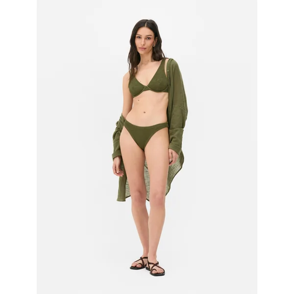 Crinkle Underwire Bikini Top - Olive