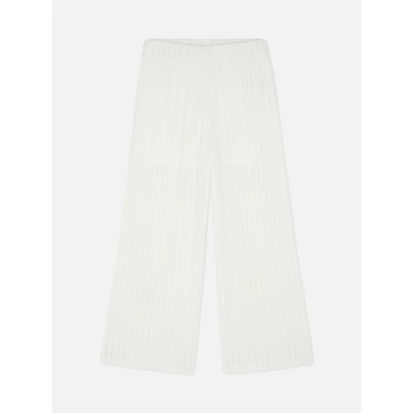 Crinkle Wide Leg Pants - White