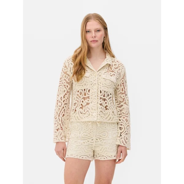 Crochet Shacket - Ivory