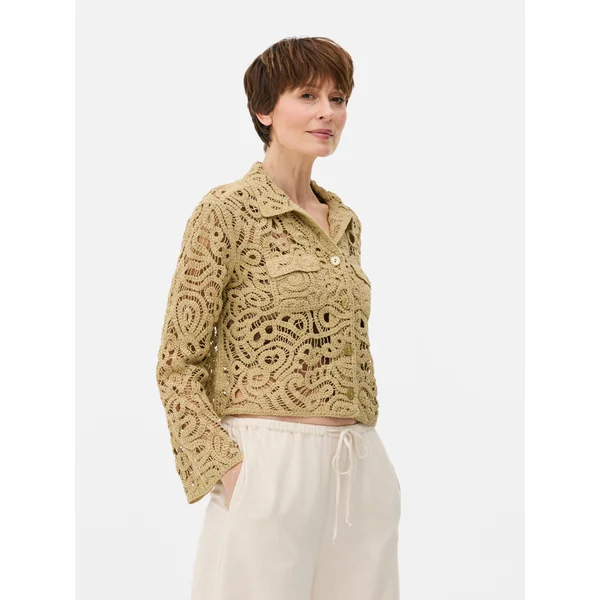 Crochet Shacket - Olive