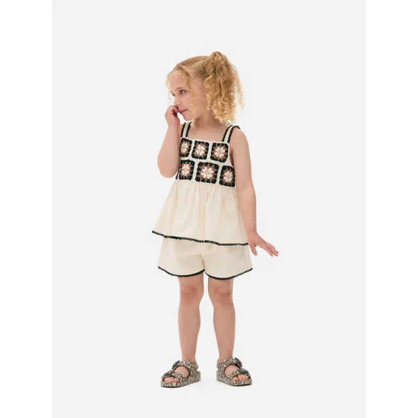 Crochet Top & Shorts Set - Ivory