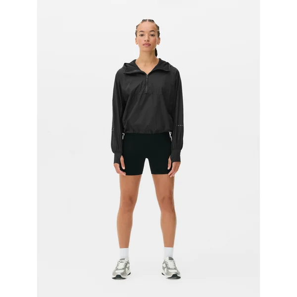 Cropped Running Jacket - Black