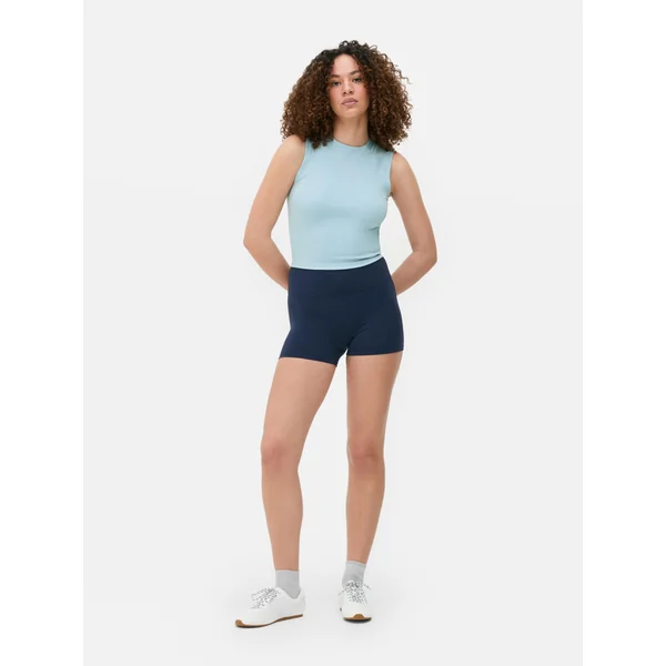 Cropped Running Tank - Light Blue