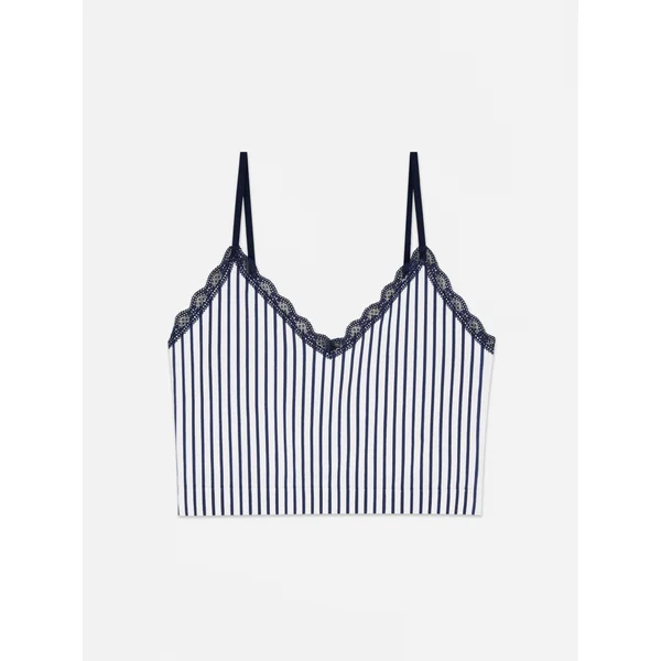 Cropped V-Neck Cami - White