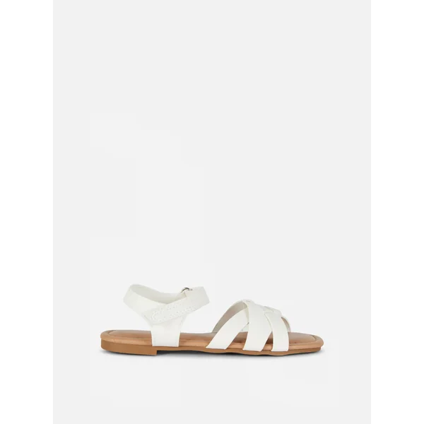 Cross Strap Sandals - White