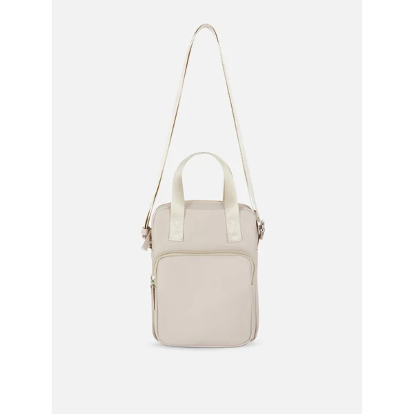 Crossbody Messenger Bag - Beige