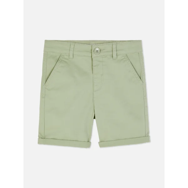 Cuffed Chino Shorts - Green