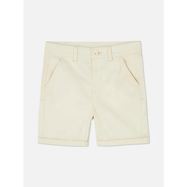 Cuffed Chino Shorts - Ivory