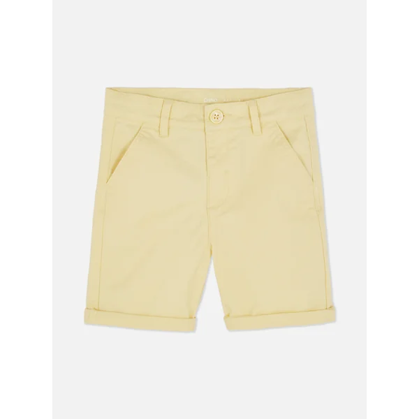 Cuffed Chino Shorts - Yellow