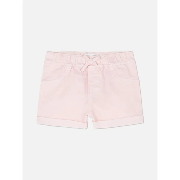 Cuffed Denim Shorts - Pink