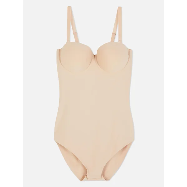 Cupped Lycra Shapewear Bodysuit - Taupe