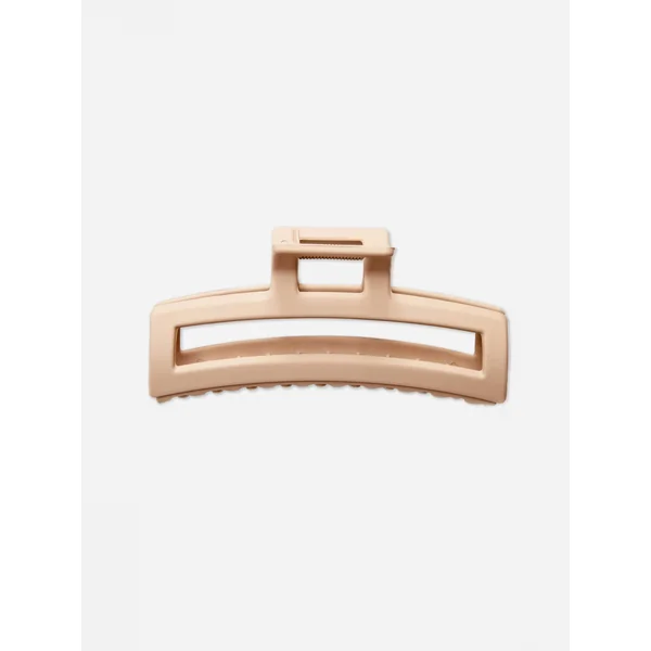 Curved Rectangular Claw Clip - Natural