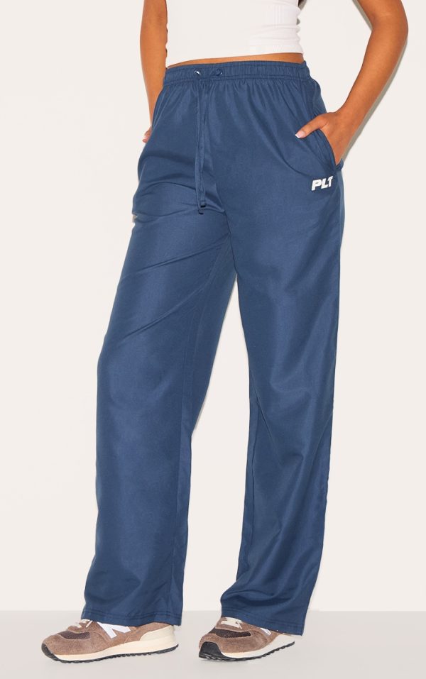 PRETTYLITTLETHING Tall Navy Shell Drawstring Wide Leg Pants