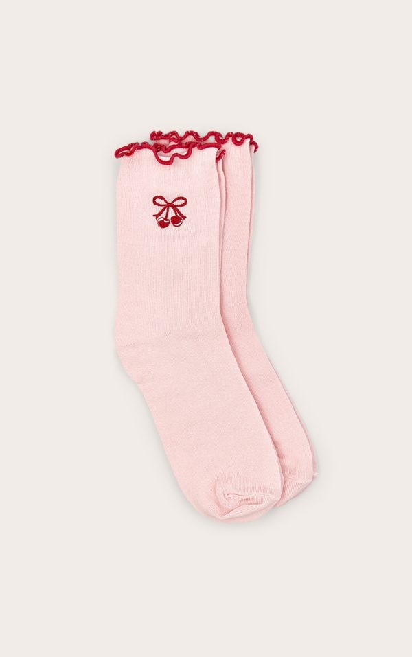 Pink Cherry Graphic Socks