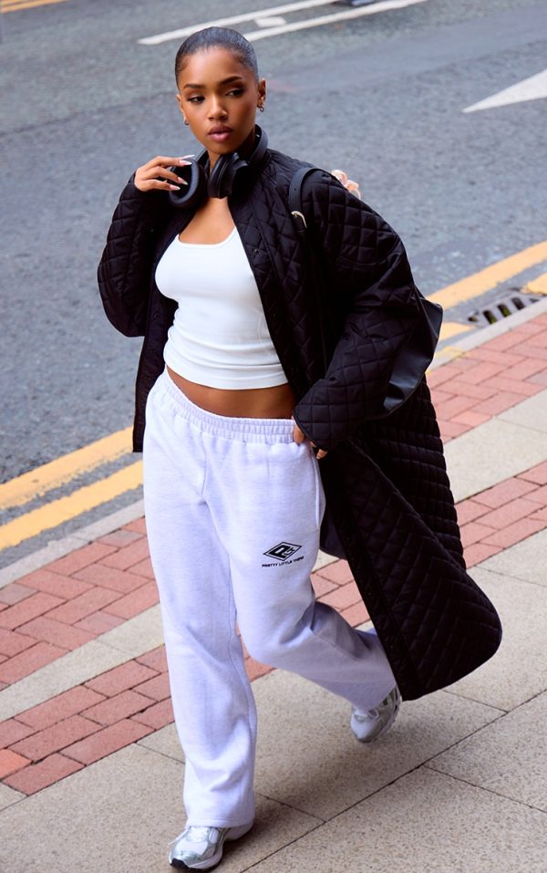 Black Maxi Quilted Coat