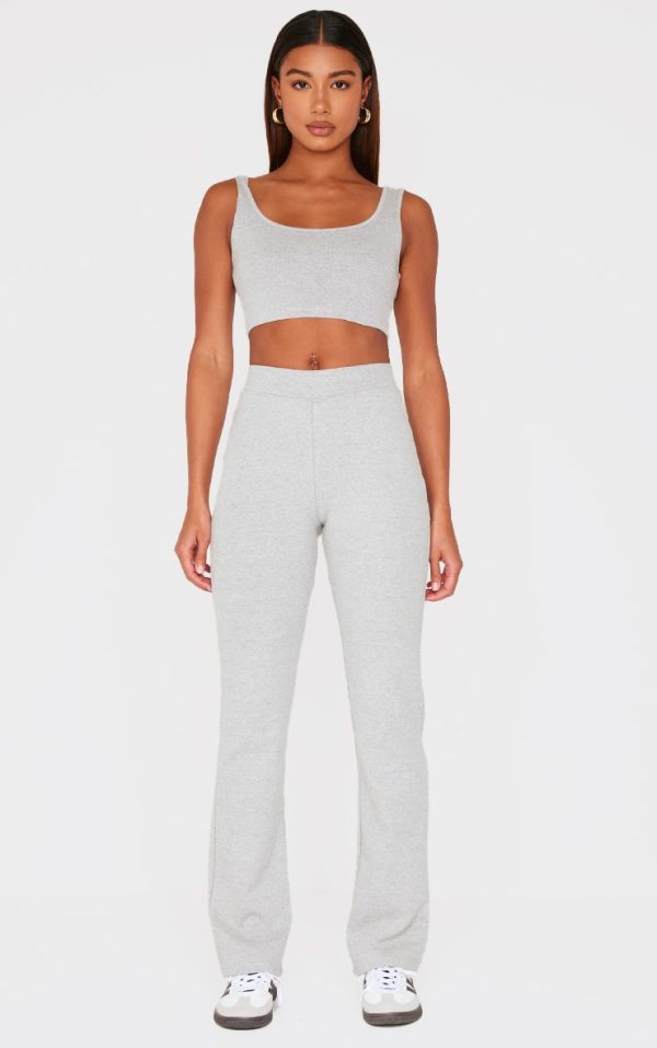 Grey Marl Straight Leg Pants