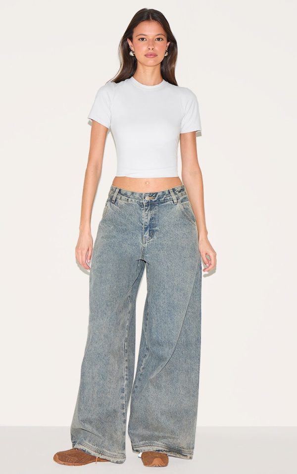 Vintage Seam Detail Low Rise Baggy Jeans