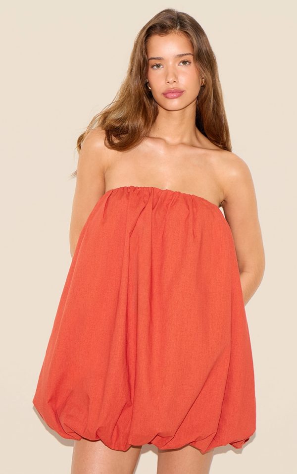 Rust Puffball Dress