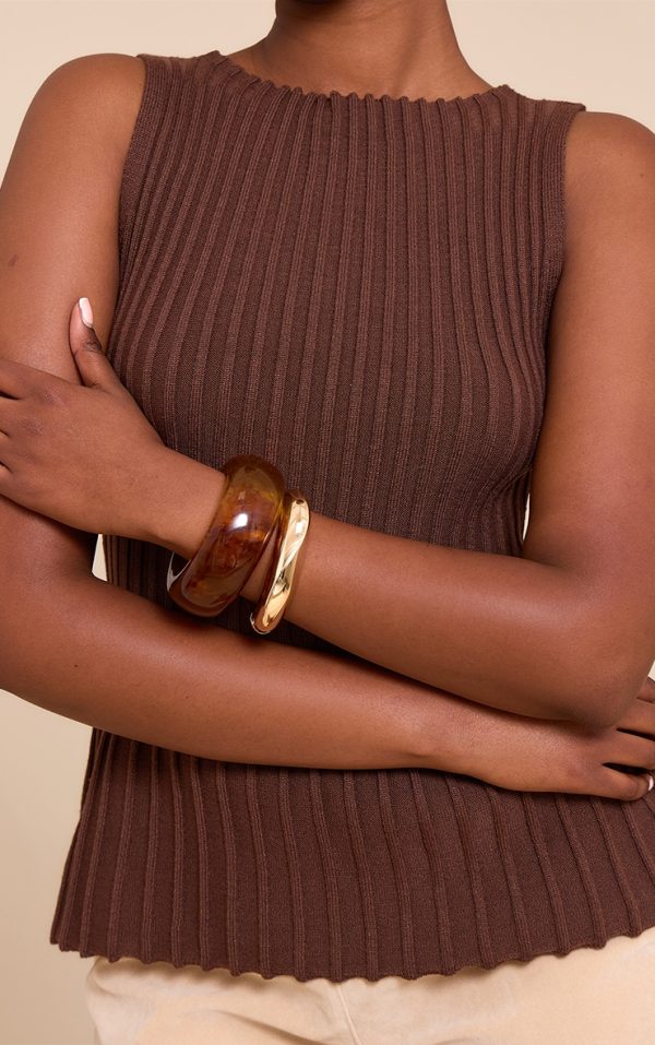 Butter Yellow Brown Resin Bangle Multipack