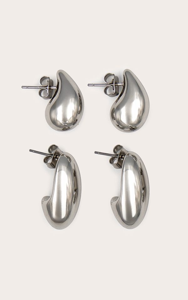 Silver Tear Drop Multi Pack Earrings