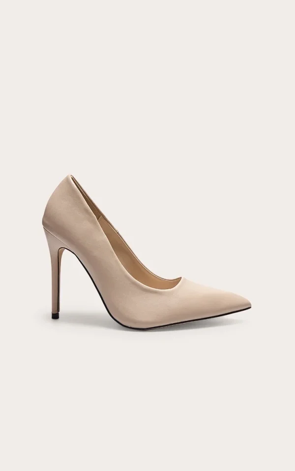 Taupe PU High Stiletto Court Heels