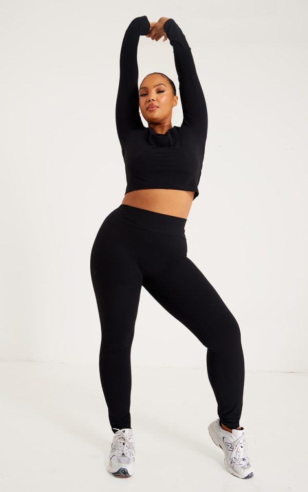 Plus Black Snatched Sculpt Leggings