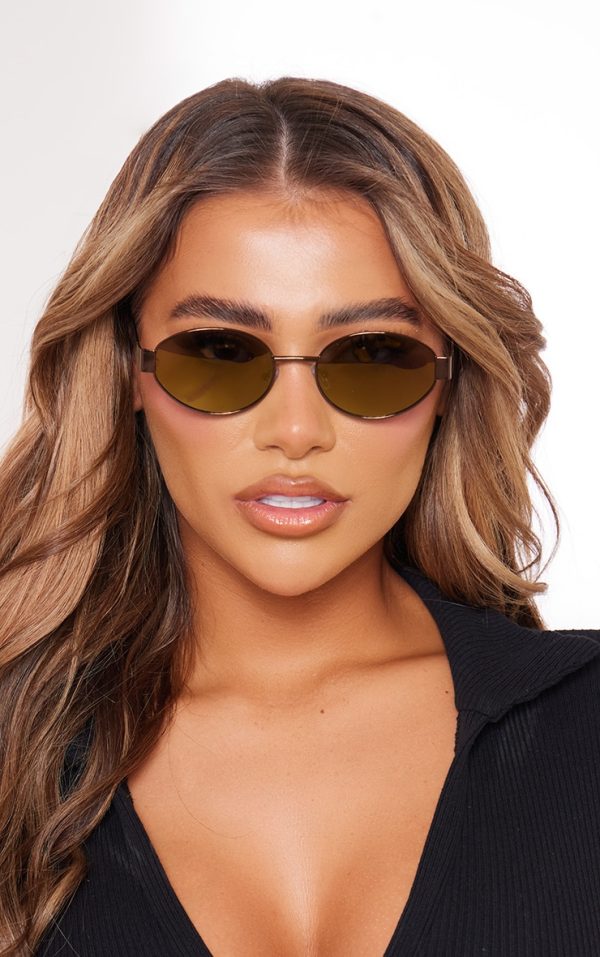 Bronze Metal Frame Round Sunglasses