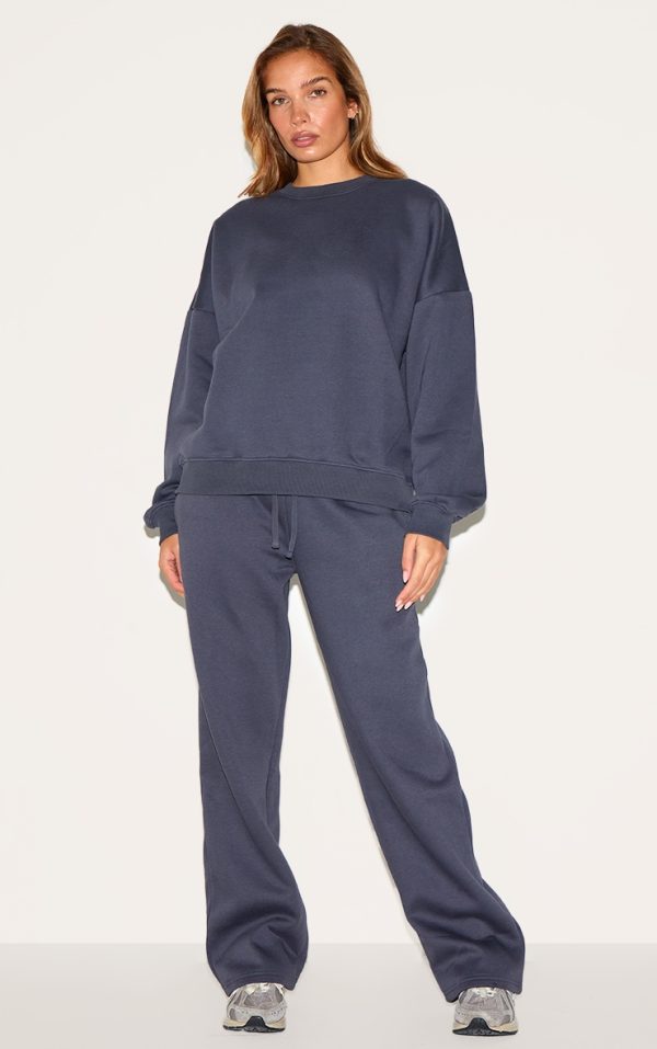 Navy Oversized Sweatshirt Tracksuit Set