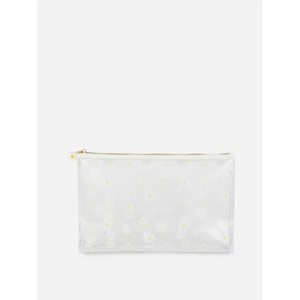 Daisy Transparent Toiletry Bag - White