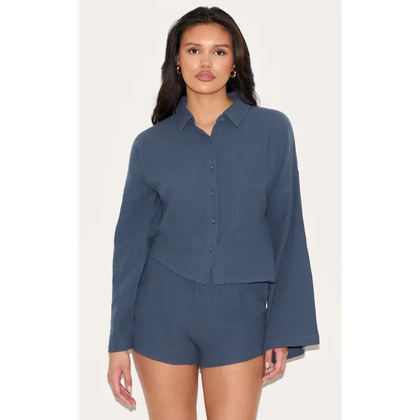 Dark Blue Oversized Floaty Shorts