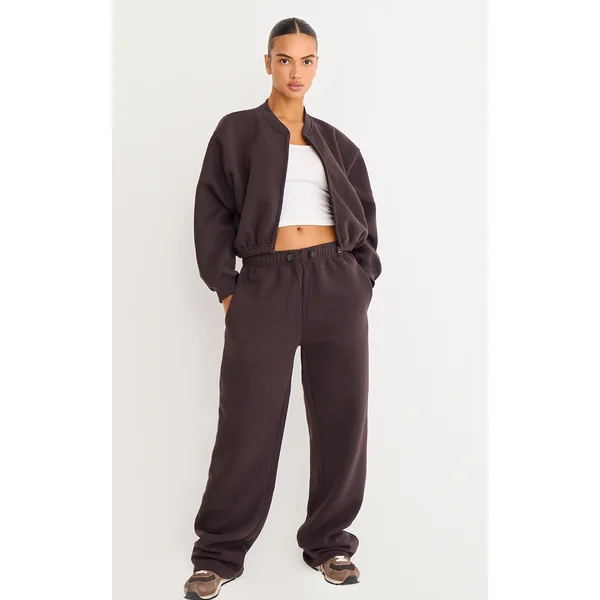 Dark Chocolate Drawcord Hem Oversized Sweatpants