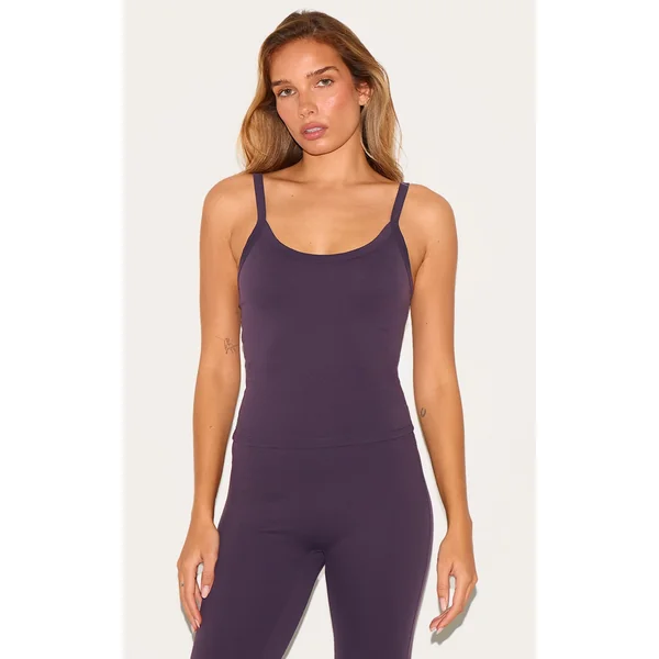 Dark Plum Ultimate Sculpt Strappy Gym Vest