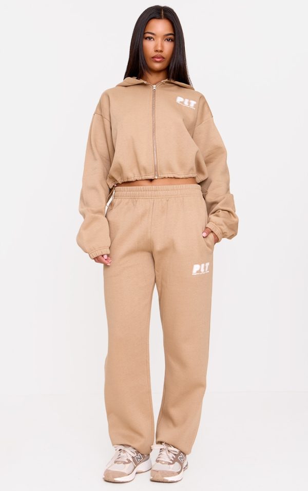 PRETTYLITTLETHING Taupe Oversized Cuffed Sweatpants