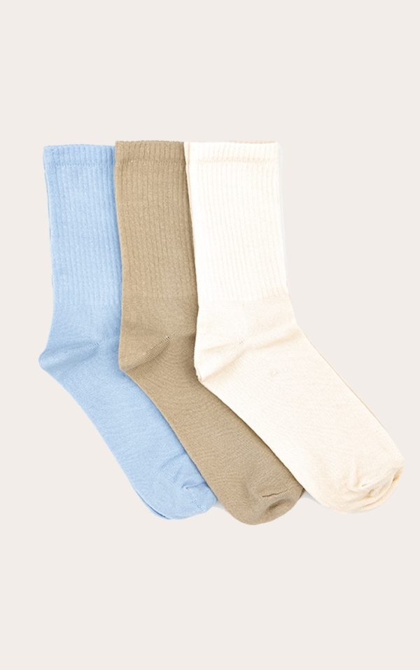 PRETTYLITTLETHING Natural Tonal 3 Pack Ankle Sock
