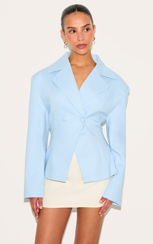 Petite Sky Blue Fitted Blazer