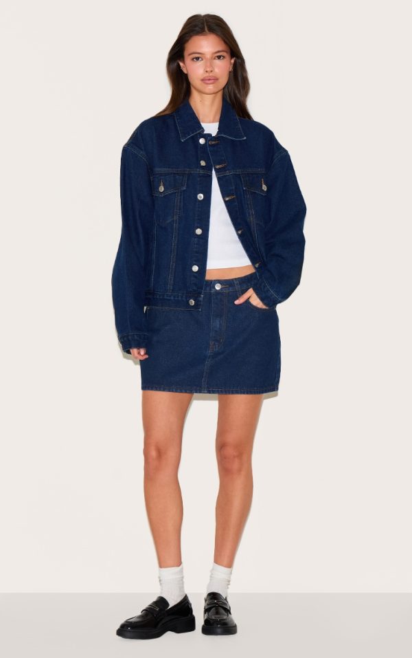 Indigo Rigid Denim Mini Skirt