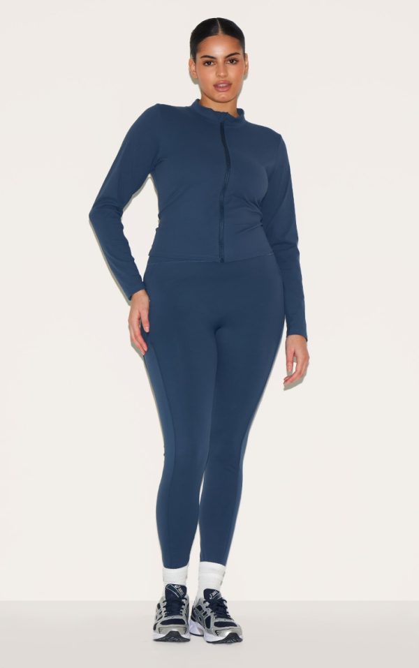 Midnight Blue Sculpt Side Pocket Gym Leggings