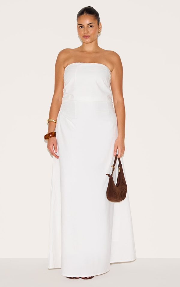 Plus White Maxi Bandeau Dress