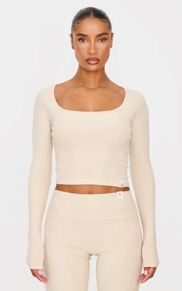 Butter Yellow Brushed Rib Square Neck Underlayer Top