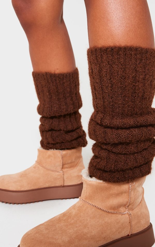 Cappuccino Blanket Rib Leg Warmers
