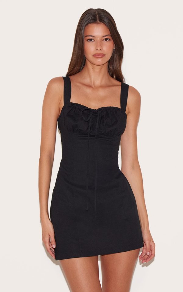 Black Tie Detail Shift Dress
