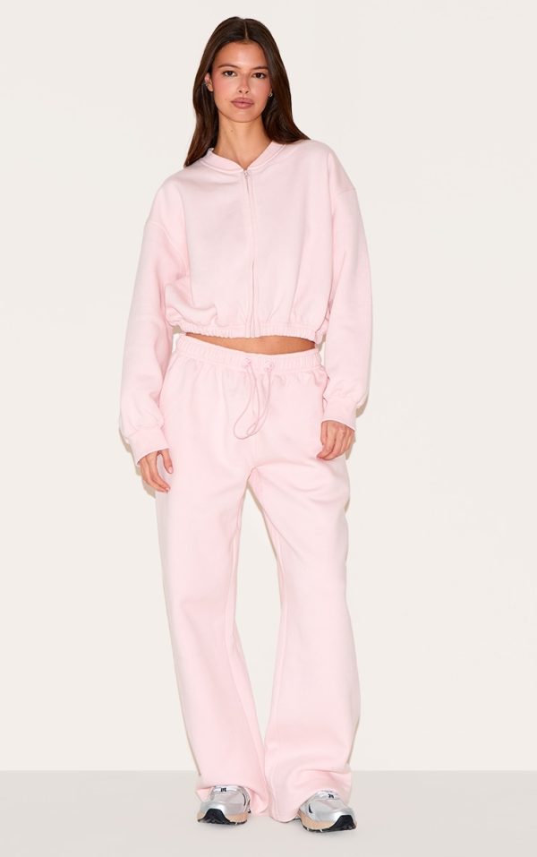 Baby Pink Drawcord Hem Oversized Sweatpants