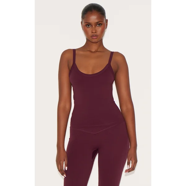 Deep Burgundy Ultimate Sculpt Strappy Gym Vest